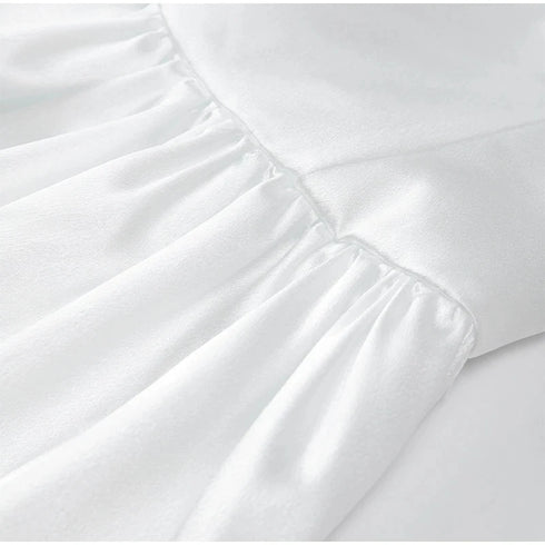 Satin Mini Dress for Women with Big Bow and Backless Design